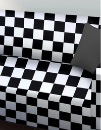 High density stretch fabric with elastic corners provides a perfect wrinkle free fitting as the Singlecover - Black & White, Polyster, Multipack 1, Single Seater